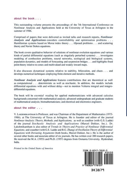 Produktbild: Nonlinear analysis and applications