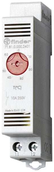 Produktbild: Finder Schaltschrank-Thermostat 7T.81.0.000.2402 250 V/AC 1 &Ouml;ffner (B x H) 17.5 mm x 88.8 mm 1 St.