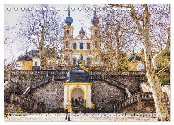 Produktbild: W&uuml;rzburg und Veitsh&ouml;chheim - romantische Rokoko St&auml;dte am Main (Tischkalender 2026 DIN A5 quer), CALVENDO Monatskalender