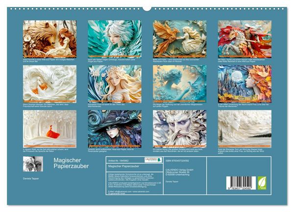 Produktbild: Magischer Papierzauber (hochwertiger Premium Wandkalender 2026 DIN A2 quer), Kunstdruck in Hochglanz