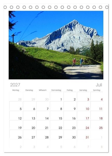 Produktbild: Tischplaner 2027 - Mountainbike Traumpfade (A5 Tischkalender zum Aufstellen) CALVENDO