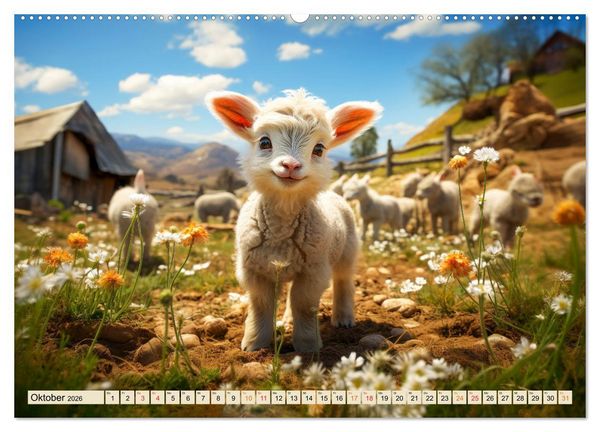 Produktbild: Viele Tiere auf dem Bauernhof (hochwertiger Premium Wandkalender 2026 DIN A2 quer), Kunstdruck in Hochglanz