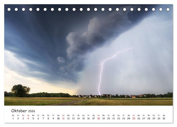 Produktbild: Gewitterwelten (Tischkalender 2026 DIN A5 quer), CALVENDO Monatskalender