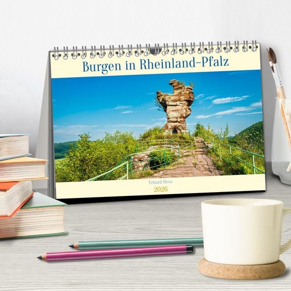 Produktbild: Burgen in Rheinland-Pfalz (Tischkalender 2026 DIN A5 quer), CALVENDO Monatskalender