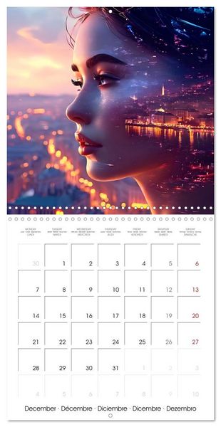 Produktbild: City faces AI beauties in world metropolises (Wall Calendar 2026 12 &times; 12 Inch) CALVENDO 12 Month Wall Calendar