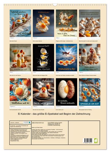 Produktbild: Ei Kalender - das gr&ouml;&szlig;te Ei-Spektakel seit Beginn der Zeitrechnung (Wandkalender 2027 DIN A2 hoch), CALVENDO Monatskalender
