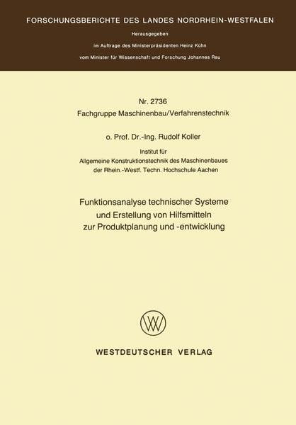 Produktbild: Funktionsanalyse technischer Systeme und Erstellung von Hilfsmitteln zur Produktplanung und -entwicklung