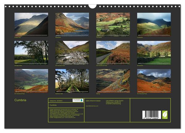 Produktbild: Cumbria (Wandkalender 2026 DIN A3 quer), CALVENDO Monatskalender