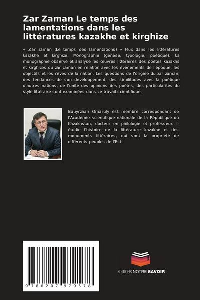 Produktbild: Zar Zaman Le temps des lamentations dans les litt&eacute;ratures kazakhe et kirghize