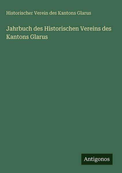 Produktbild: Jahrbuch des Historischen Vereins des Kantons Glarus