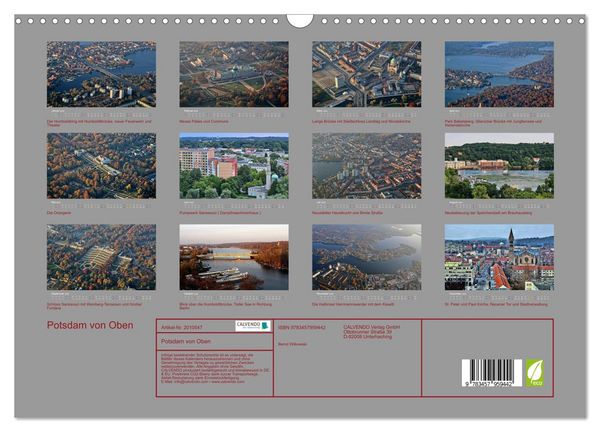 Produktbild: Potsdam von Oben (Wandkalender 2026 DIN A3 quer), CALVENDO Monatskalender