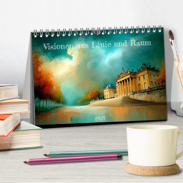 Produktbild: Visionen aus Linie und Raum (Tischkalender 2027 DIN A5 quer), CALVENDO Monatskalender