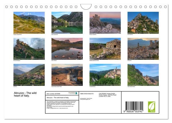 Produktbild: Abruzzo - The wild heart of Italy. (Wall Calendar 2026 DIN A4 landscape), CALVENDO 12 Month Wall Calendar