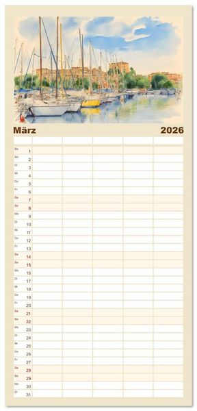 Produktbild: Familienplaner 2026 - Idylle im Latium mit 5 Spalten (Wandkalender, 21 x 45 cm) CALVENDO