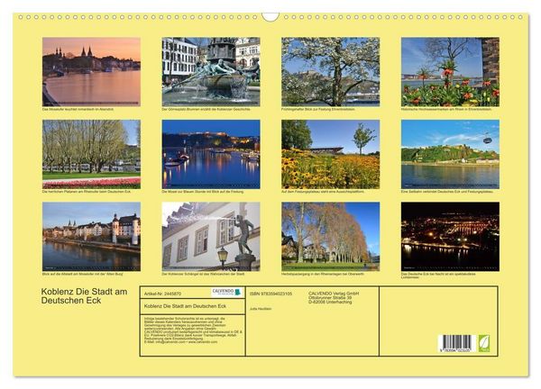 Produktbild: Koblenz Die Stadt am Deutschen Eck (Wandkalender 2027 DIN A2 quer), CALVENDO Monatskalender