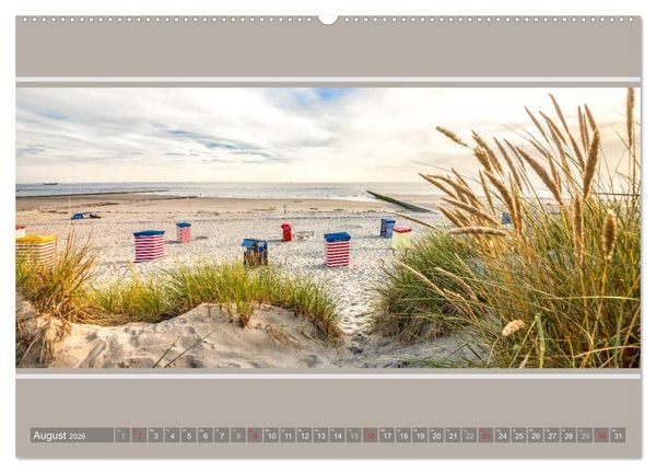 Produktbild: Strandblicke Borkum und Norderney (Wandkalender 2026 DIN A2 quer), CALVENDO Monatskalender