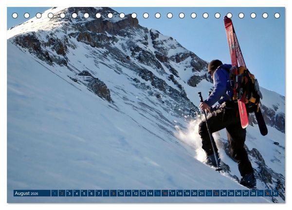 Produktbild: Skimountaineering - Erobere die Berge im Winter (Tischkalender 2026 DIN A5 quer), CALVENDO Monatskalender