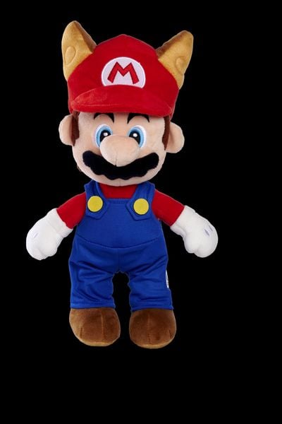 Super Mario 109231536 - Super Mario Waschbär Mario Plüsch, 30cm