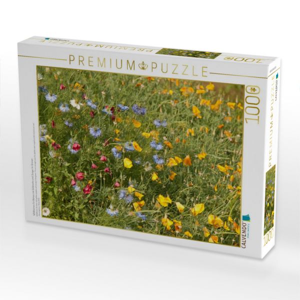 Produktbild: CALVENDO Puzzle Wildblumen f&uuml;r Bienen mit Goldmohn und Junger im Gr&uuml;nen | 1000 Teile Lege-Gr&ouml;&szlig;e 64x48cm Foto-Puzzle f&uuml;r gl&uuml;ckliche Stunden