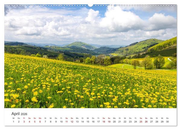 Produktbild: Sauerland - hier muss man mal gewesen sein (hochwertiger Premium Wandkalender 2026 DIN A2 quer), Kunstdruck in Hochglanz