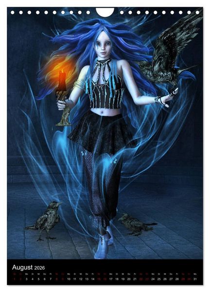Produktbild: M&auml;dchen im Manga Style (Gothic Art) (Wandkalender 2026 DIN A4 hoch), CALVENDO Monatskalender