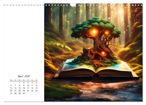 Produktbild: Fantastische surreale B&uuml;cherwelten (Wandkalender 2026 DIN A3 quer), CALVENDO Monatskalender