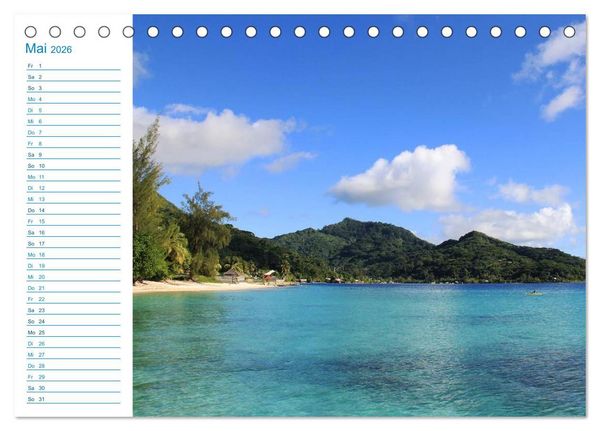 Produktbild: Franz&ouml;sisch-Polynesien - Trauminseln im S&uuml;dpazifik (Tischkalender 2026 DIN A5 quer), CALVENDO Monatskalender
