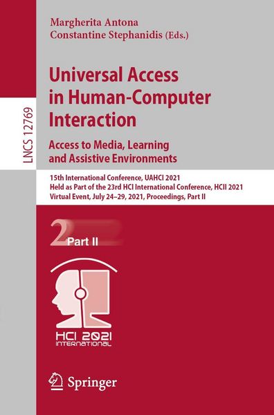 Produktbild: Universal Access in Human-Computer Interaction. Access to Media, Learning and Assistive Environments