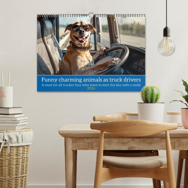 Produktbild: Funny charming animals as truck drivers (Wall Calendar 2026 DIN A3 landscape), CALVENDO 12 Month Wall Calendar