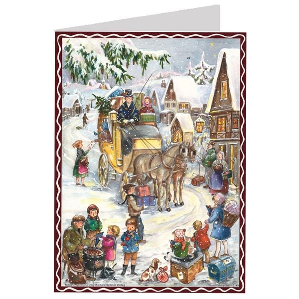 Produktbild: Postkarten-Adventskalender "Hurra die Kutsche kommt"