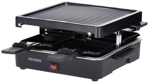 Produktbild: Severin 2370 Raclette Antihaftbeschichtung, 4 Pf&auml;nnchen, Grillfunktion Schwarz