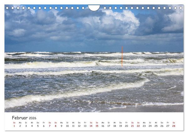 Produktbild: Nordsee, Meer, Strand und Wind (Wandkalender 2026 DIN A4 quer), CALVENDO Monatskalender