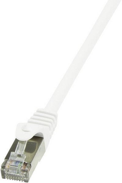 Produktbild: LogiLink CP2101S RJ45 Patchkabel CAT 6 F/UTP 15.00m Wei&szlig; mit Rastnasenschutz 1St.