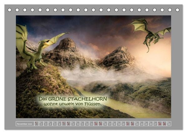 Produktbild: Wo die wilden Drachen wohnen (Tischkalender 2026 DIN A5 quer), CALVENDO Monatskalender