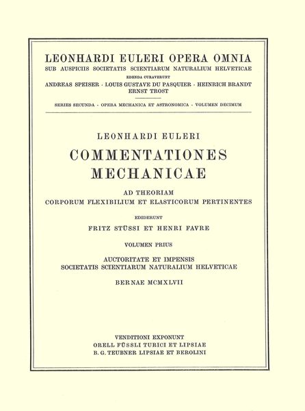 Produktbild: Commentationes mechanicae ad theoriam motus punctorum pertinentes 2nd part