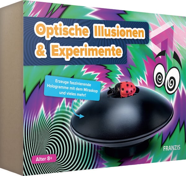 Produktbild: FRANZIS 67230 - Optische Illusionen und Experimente - Erzeuge faszinierende Hologramme mit dem Miraskop und vieles mehr! F&uuml;r Kinder ab 8 Jahren