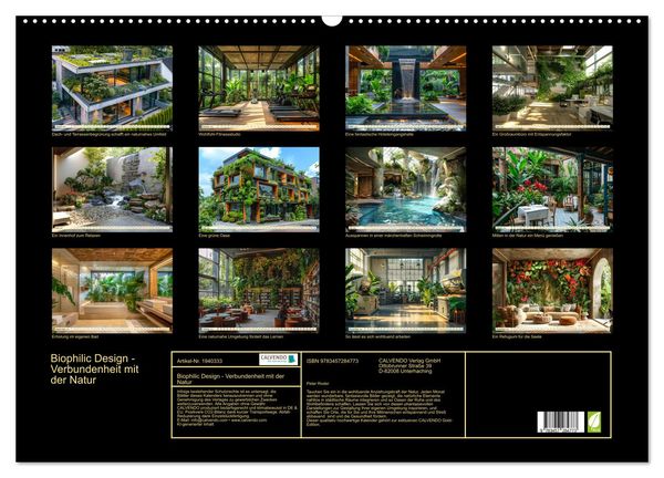 Produktbild: Biophilic Design - Verbundenheit mit der Natur (Wandkalender 2026 DIN A2 quer), CALVENDO Monatskalender
