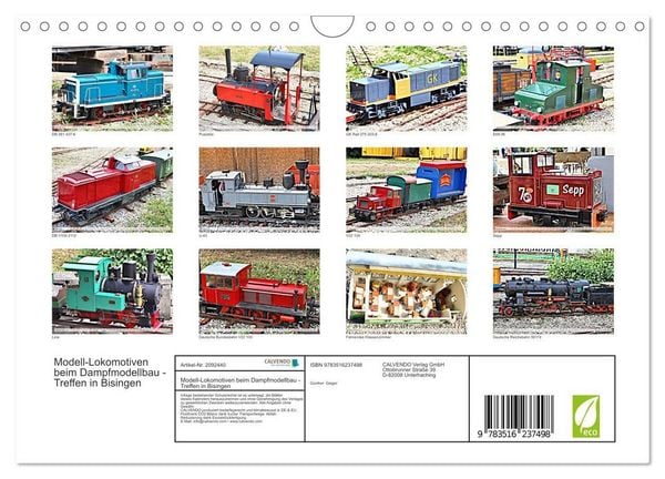 Produktbild: Modell-Lokomotiven beim Dampfmodellbau - Treffen in Bisingen (Wandkalender 2026 DIN A4 quer), CALVENDO Monatskalender