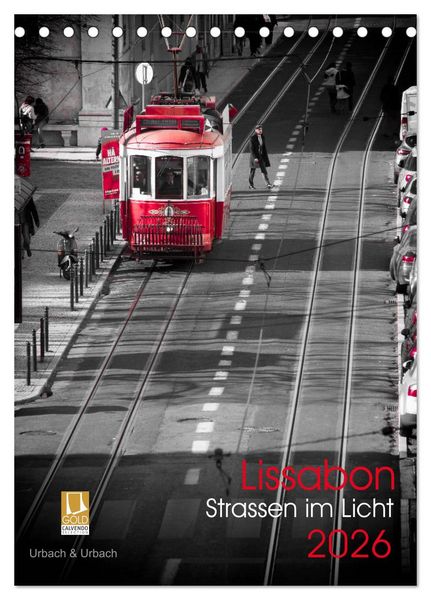 Produktbild: Lissabon Stra&szlig;en im Licht (Tischkalender 2026 DIN A5 hoch), CALVENDO Monatskalender