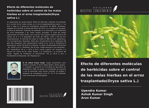 Produktbild: Efecto de diferentes mol&eacute;culas de herbicidas sobre el control de las malas hierbas en el arroz trasplantado(Oryza sativa L.)