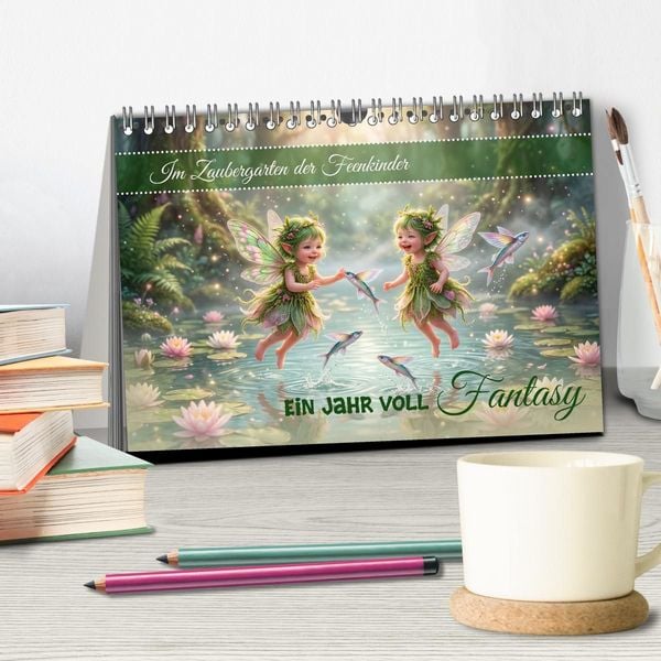 Produktbild: Im Zaubergarten der Feenkinder (Tischkalender 2027 DIN A5 quer), CALVENDO Monatskalender