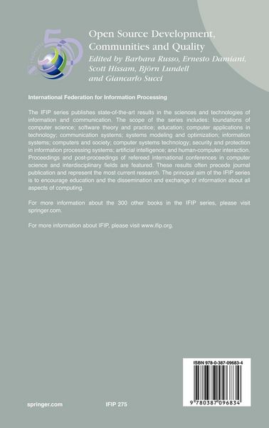 Produktbild: Open Source Development, Communities and Quality