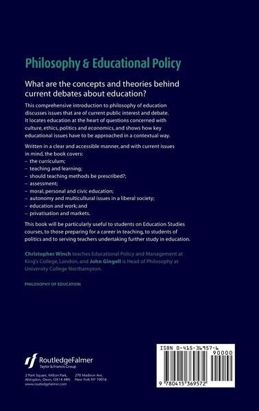 Produktbild: Philosophy and Educational Policy