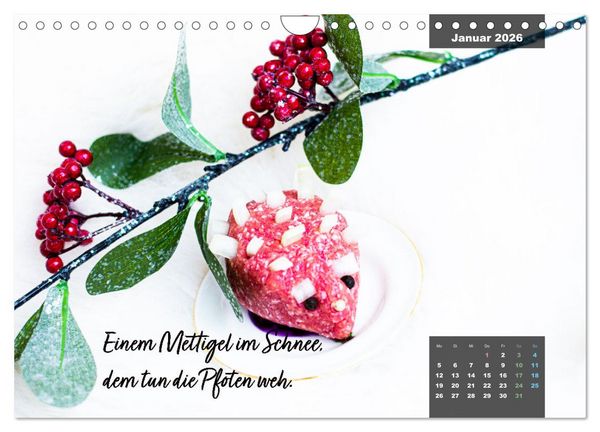 Produktbild: Mettkalender - Mettigel Edition (Wandkalender 2026 DIN A4 quer), CALVENDO Monatskalender