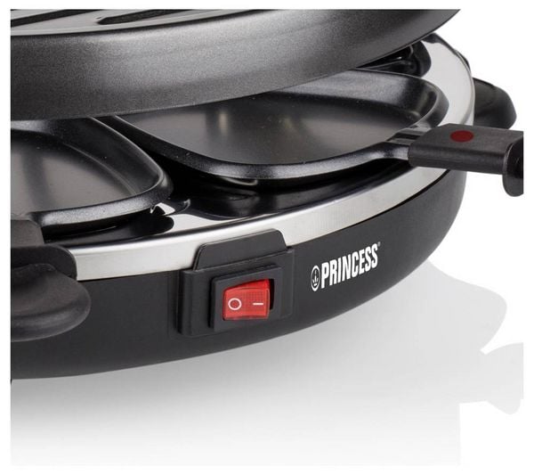 Produktbild: Princess 01.162725.01.001 Raclette 6Pf&auml;nnchen, Antihaftbeschichtung, Kontrollleuchte Schwarz