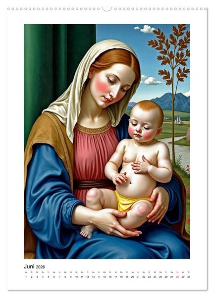 Produktbild: Marienbilder der Renaissance neu interpretiert (Wandkalender 2026 DIN A2 hoch), CALVENDO Monatskalender