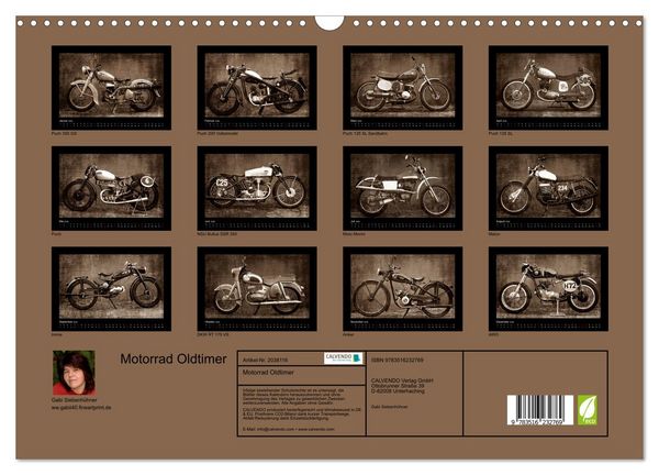 Produktbild: Motorrad Oldtimer (Wandkalender 2026 DIN A3 quer), CALVENDO Monatskalender