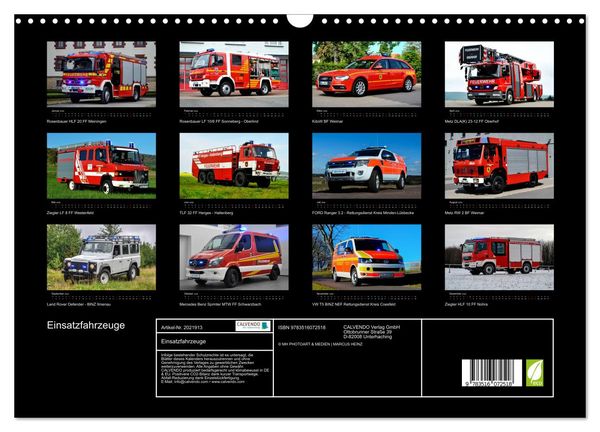 Produktbild: Einsatzfahrzeuge (Wandkalender 2026 DIN A3 quer), CALVENDO Monatskalender