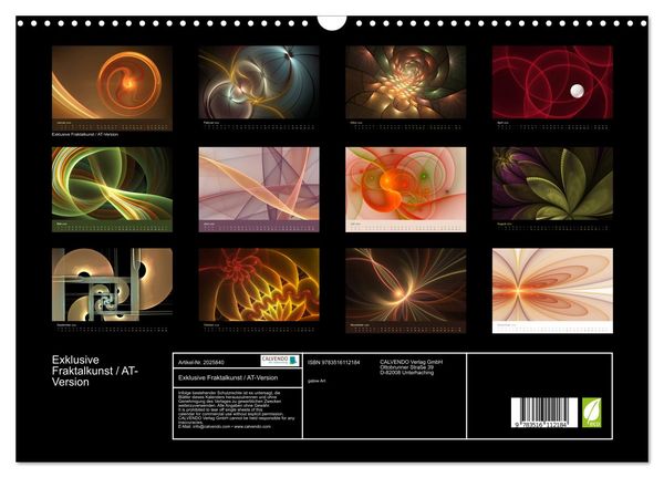 Produktbild: Exklusive Fraktalkunst / AT-Version (Wandkalender 2026 DIN A3 quer), CALVENDO Monatskalender