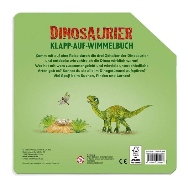 Produktbild: TR&Ouml;TSCH - Wimmelbuch Dinosaurier Klapp-auf-Wimmelbuch| Ab 3 Jahren